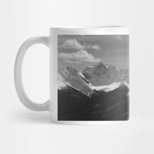 The Rocky Mountains in black and white Mug